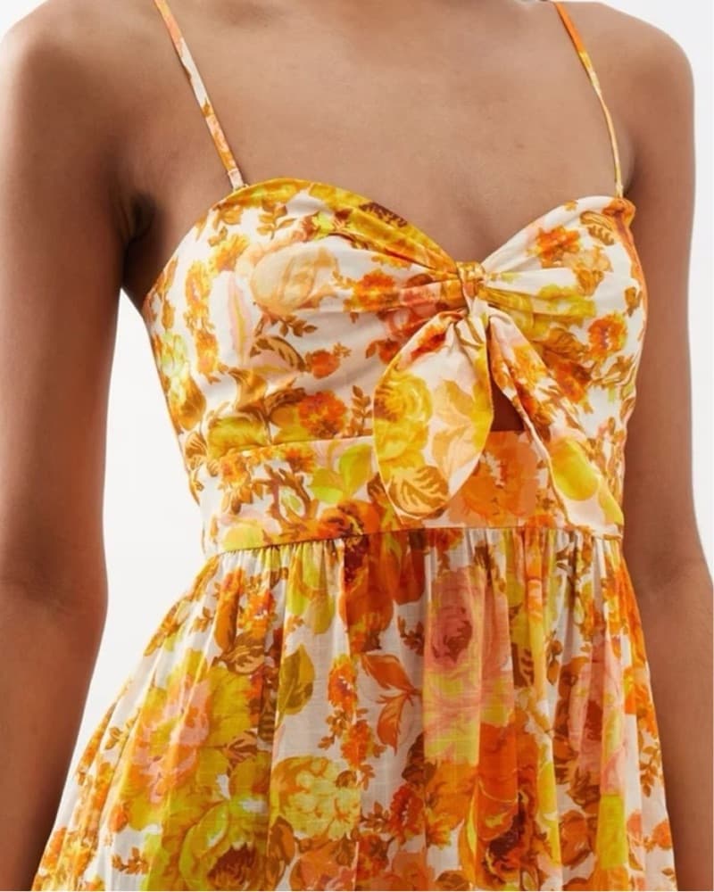 Zimmermann Orange & Yellow Floral Dress - Image 2