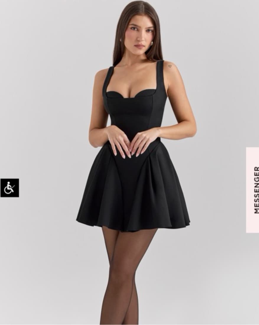 House of CB Black Twill Mini Dress - Image 3
