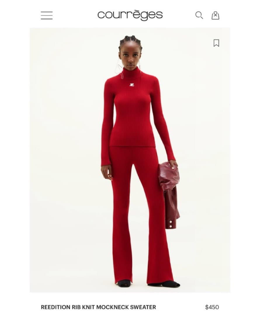 Courreges ♥️ Red Turtleneck Sweater - Image 3