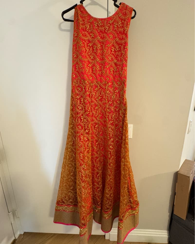 Bright Pink/Orange Indian Dress - Image 4