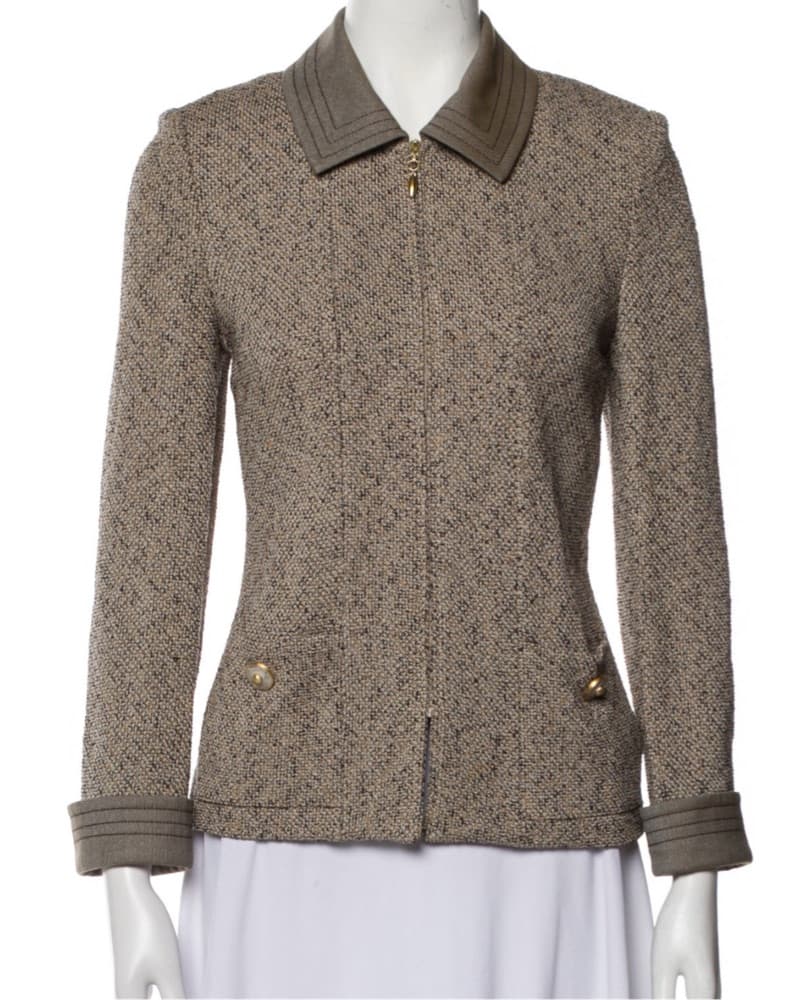 St. John Tweed Pattern Blazer - Image 1