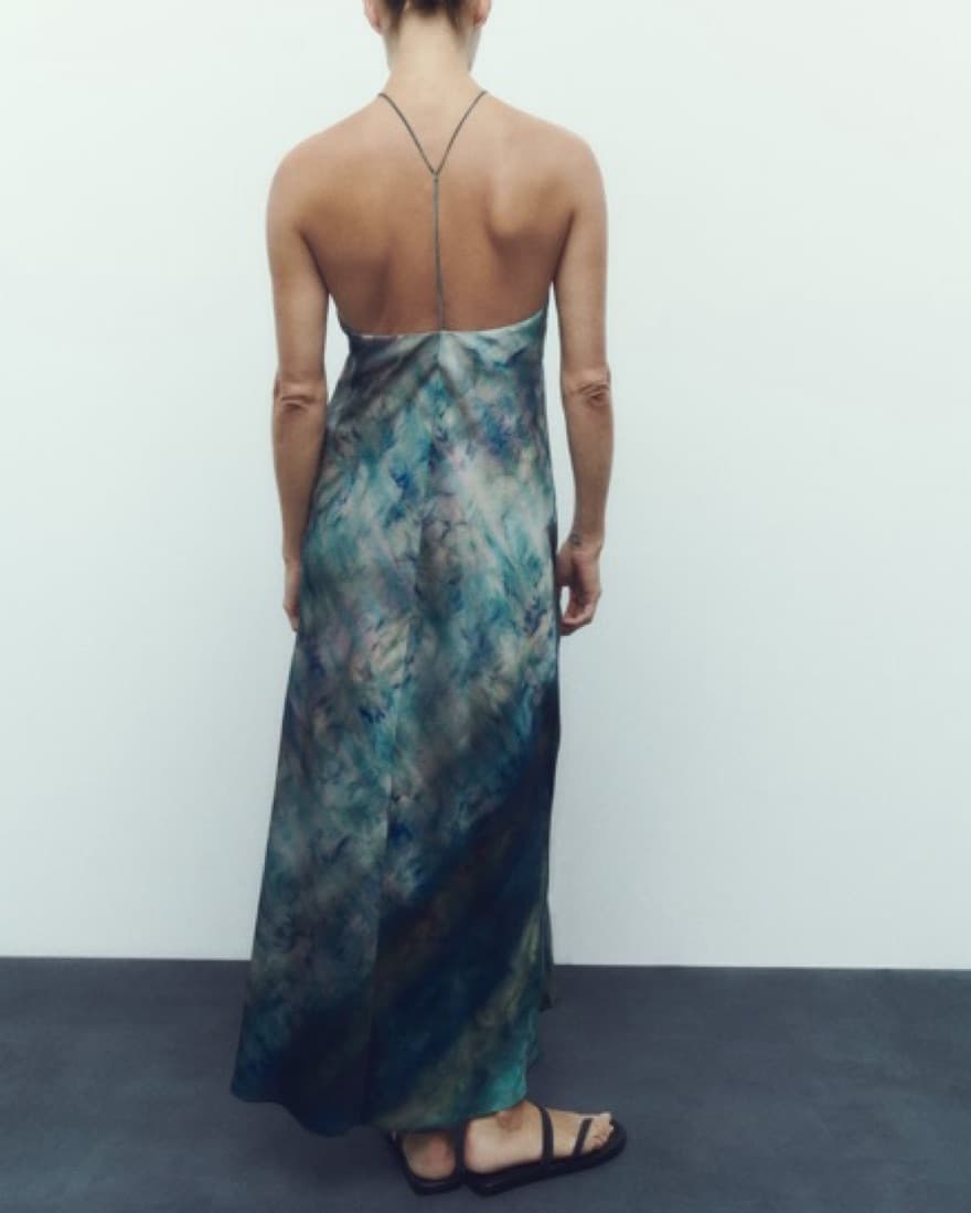 Zara Halter Blue Dress - Image 4