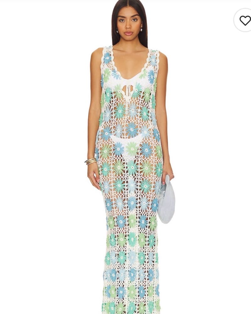 Vacay Tank Coverup in White Multi Floral - Image 2