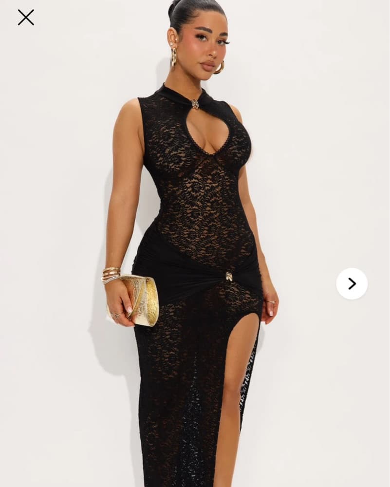 Bianca Lace Maxi Dress - Black - Image 1