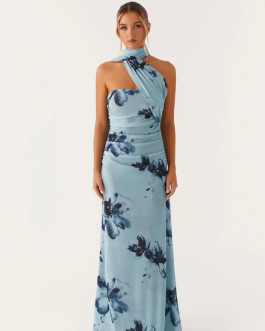 Songbird Maxi Dress - Blue Black Floral - Image 1