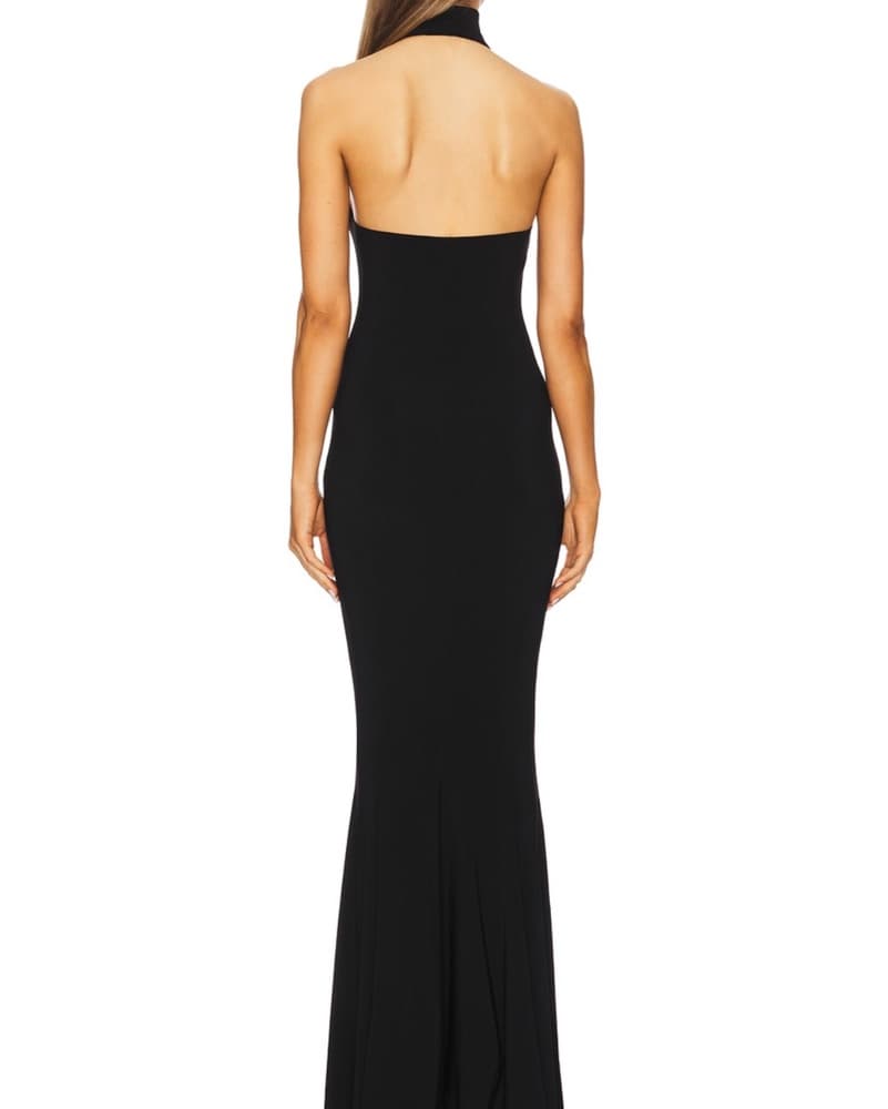 Norma Kamali Halter Fishtail Gown - Image 2