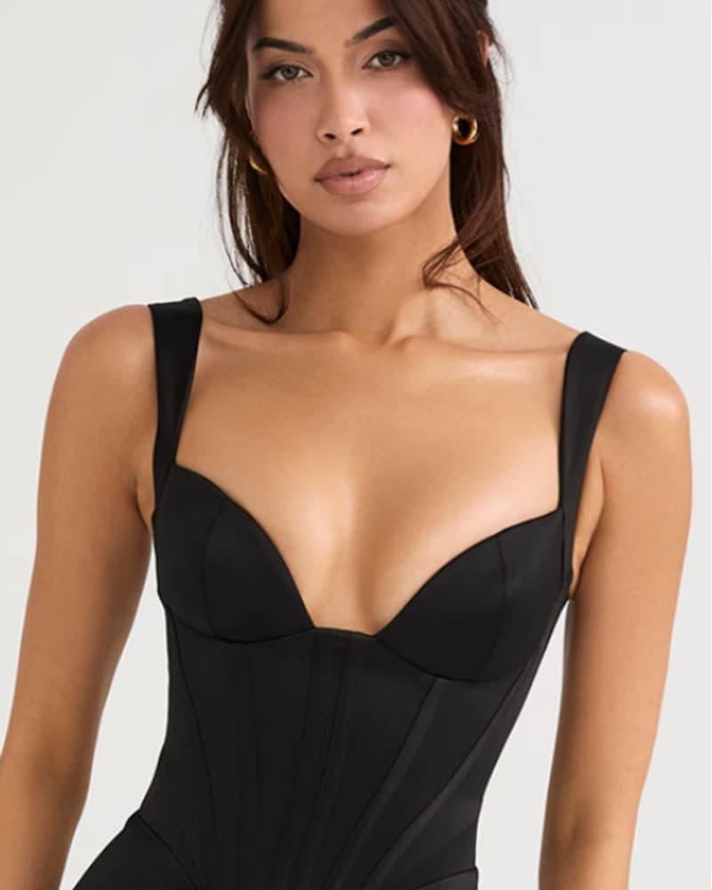 Black Silk Corset Top - Image 1