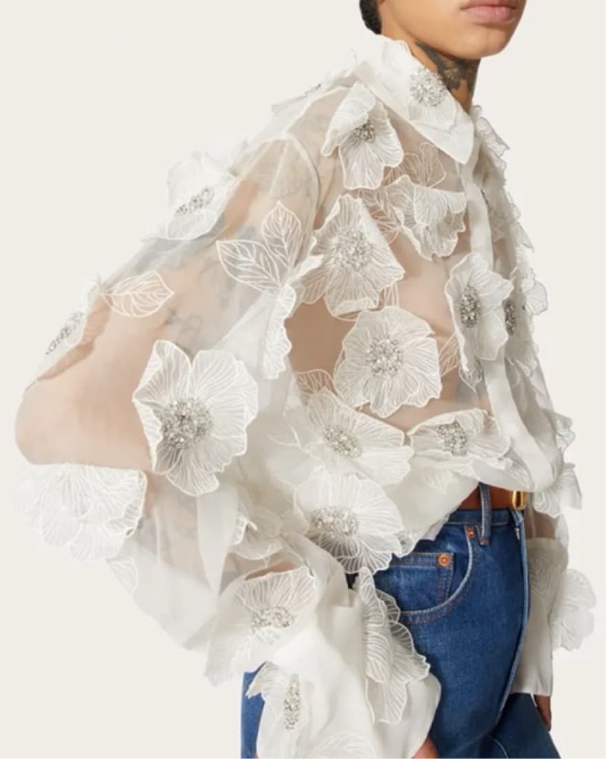 White Sheer Blouse - Image 1