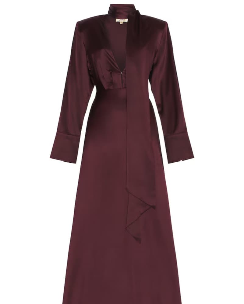 Elegant Burgundy Maxi Gown - Image 1