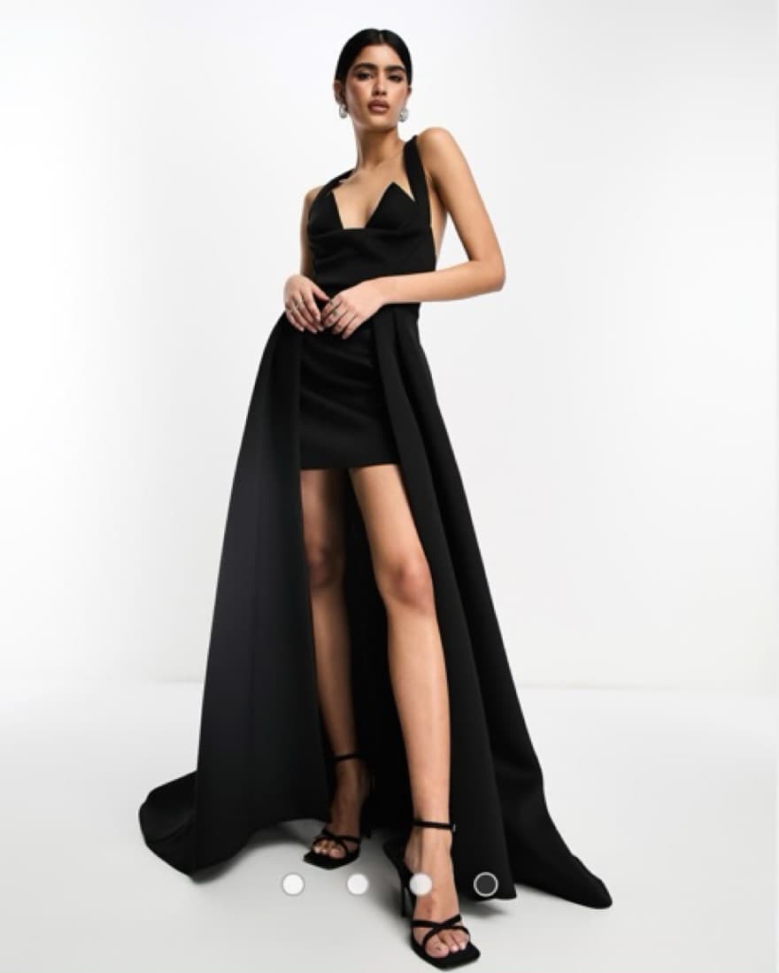 ASOS halter V-neck maxi dress with train - Image 1
