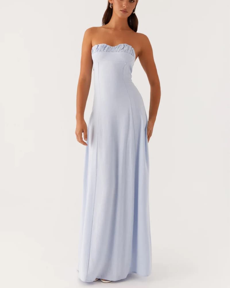 Peppermayo Blue Linen Maxi Dress - Image 1