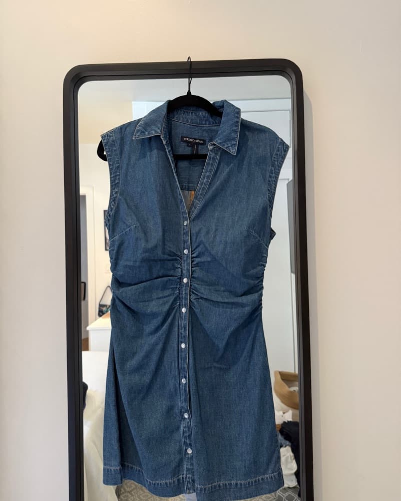 Veronica Beard Ruched Denim Dress - Image 2