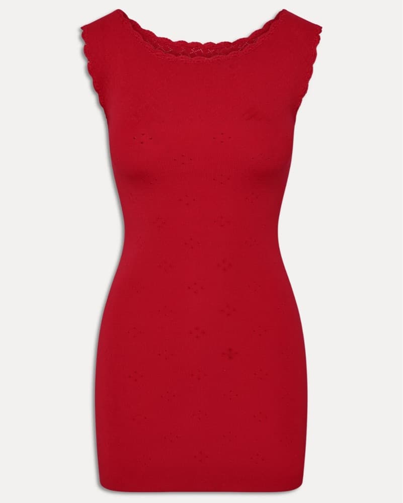 Frankie’s Bikinis Red Knit Mini Dress - Image 2