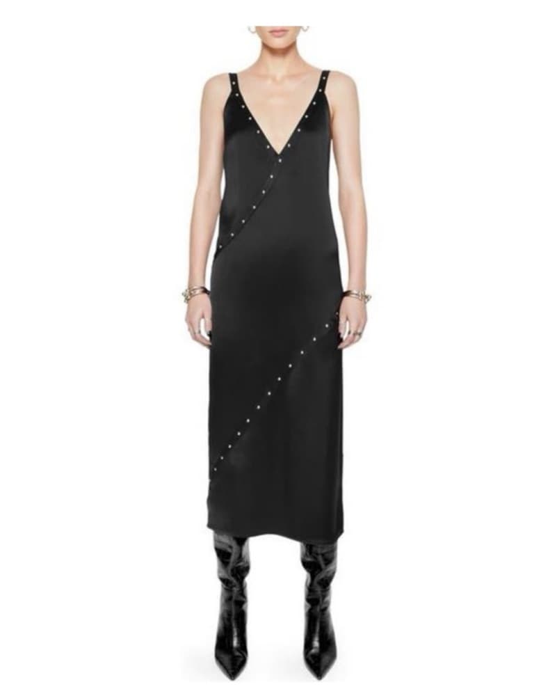 Black studded midi dress - Image 3