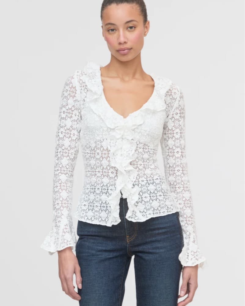 Hill House Home White Lace Blouse - Image 1