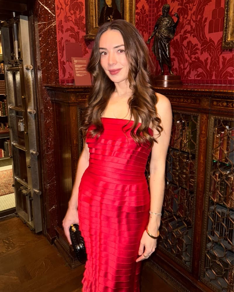 Red Strapless Formal Dress - Image 2
