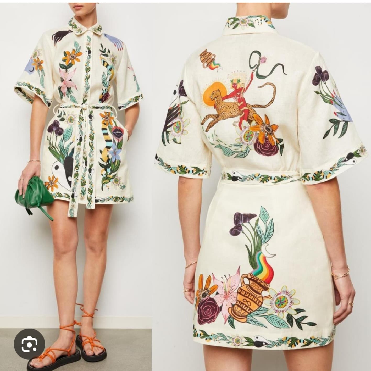 Alemais linen Belt Dress - Image 2