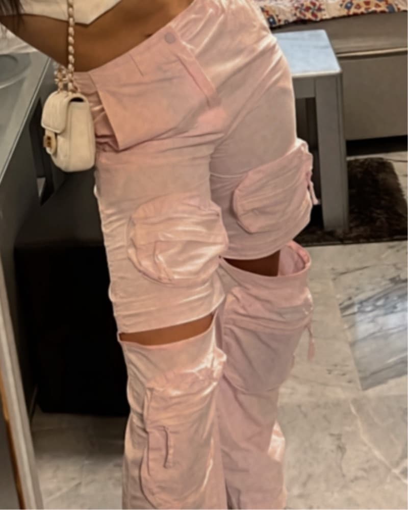 ZARA PINK CONVERTIBLE CARGO PANTS - Image 4