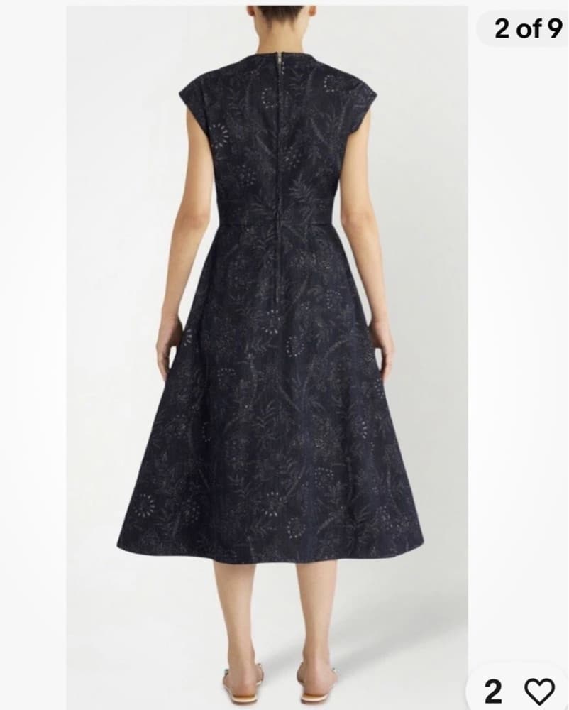 ETRO patterned-jacquard Demin Midi Dress - Image 2