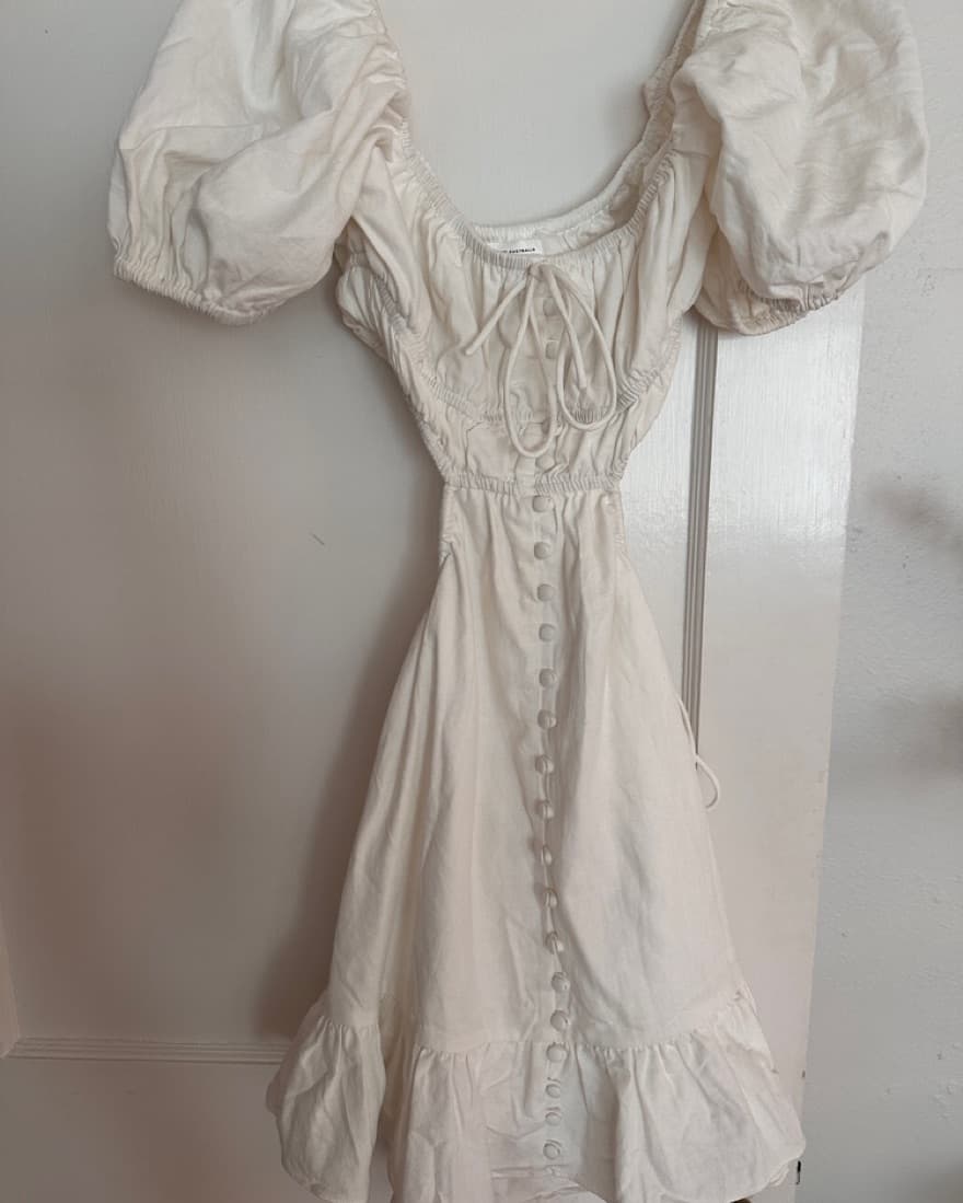 White Sabo Skirt Backless Dress - Image 2