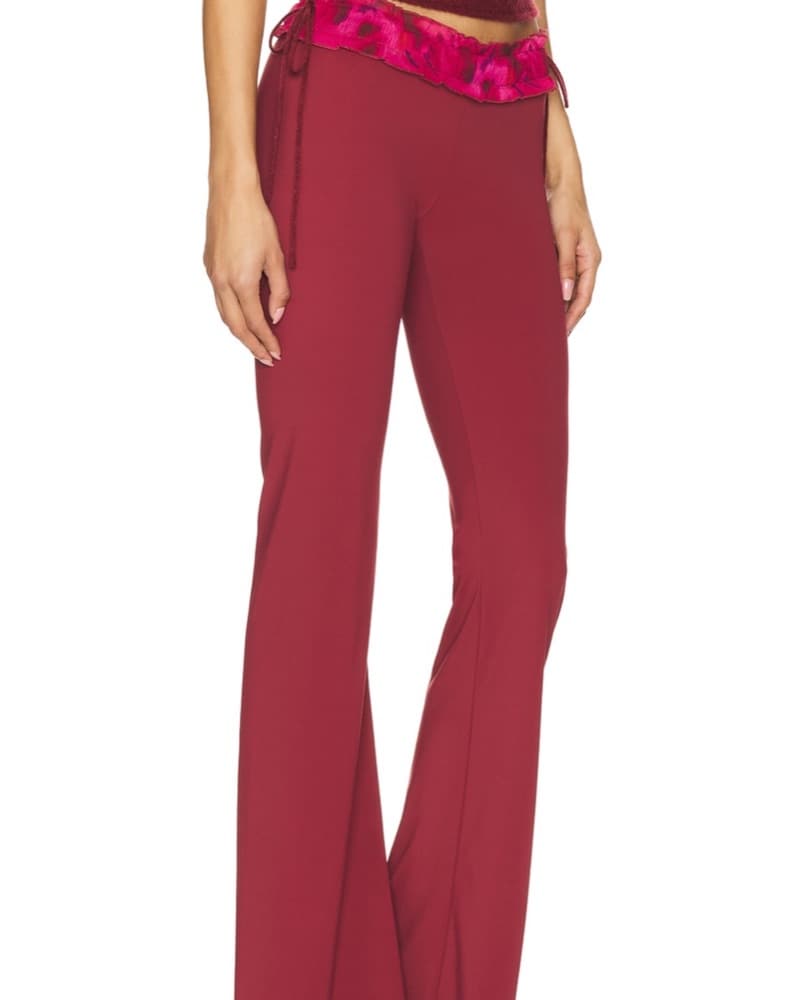 Guizio Burgundy Flared Pants - Image 1