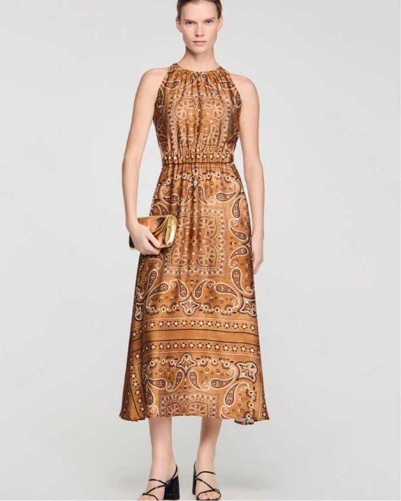 Sandro Bandana Print Maxi Dress - Image 4