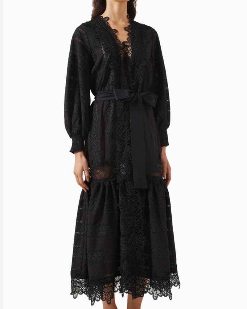 Black Lace Coverup Kimono Robe - Image 2