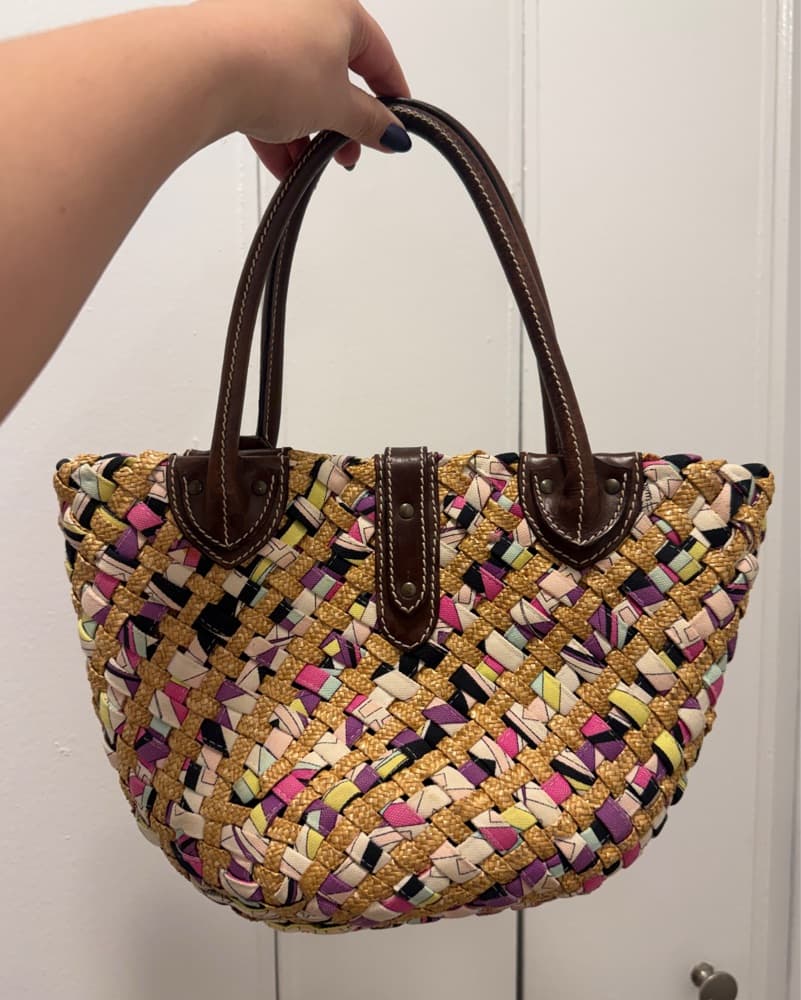 Vintage Emilio Pucci Woven Mini Tote - Image 2