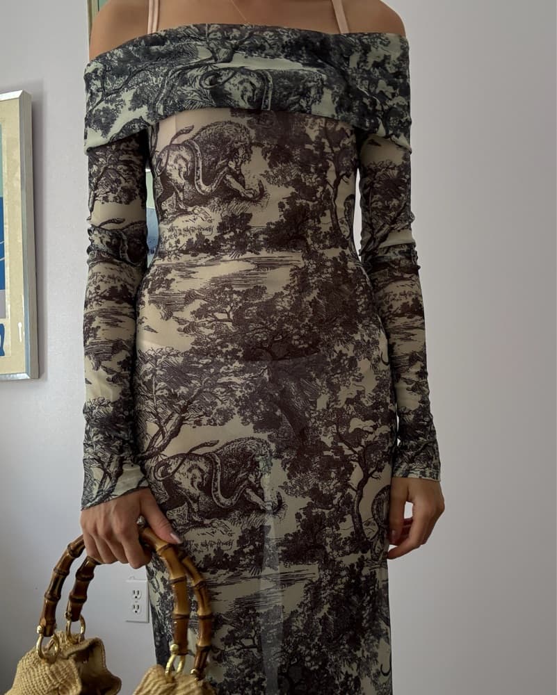 Toile Maxi Dress / Beach Coverup - Image 1