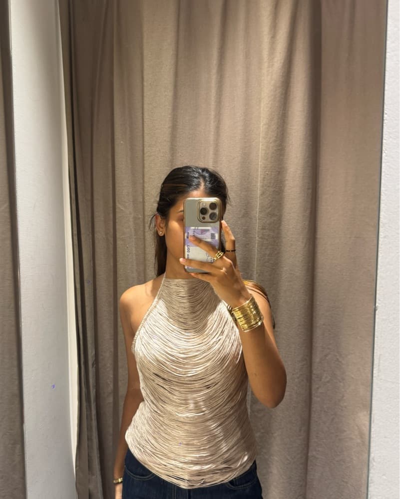 zara halter neck fringe top - Image 1