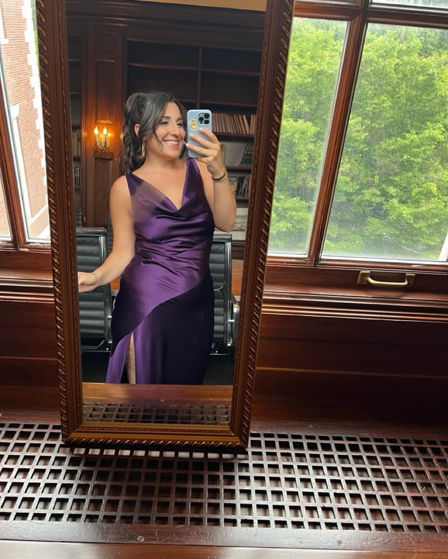 NICHOLAS Purple Silk Cowl Neck Gown - Image 3