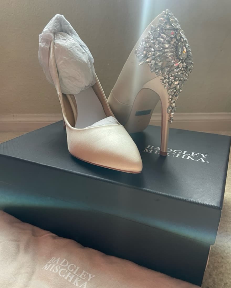Badgley Mischka Satin Heels  - Image 2