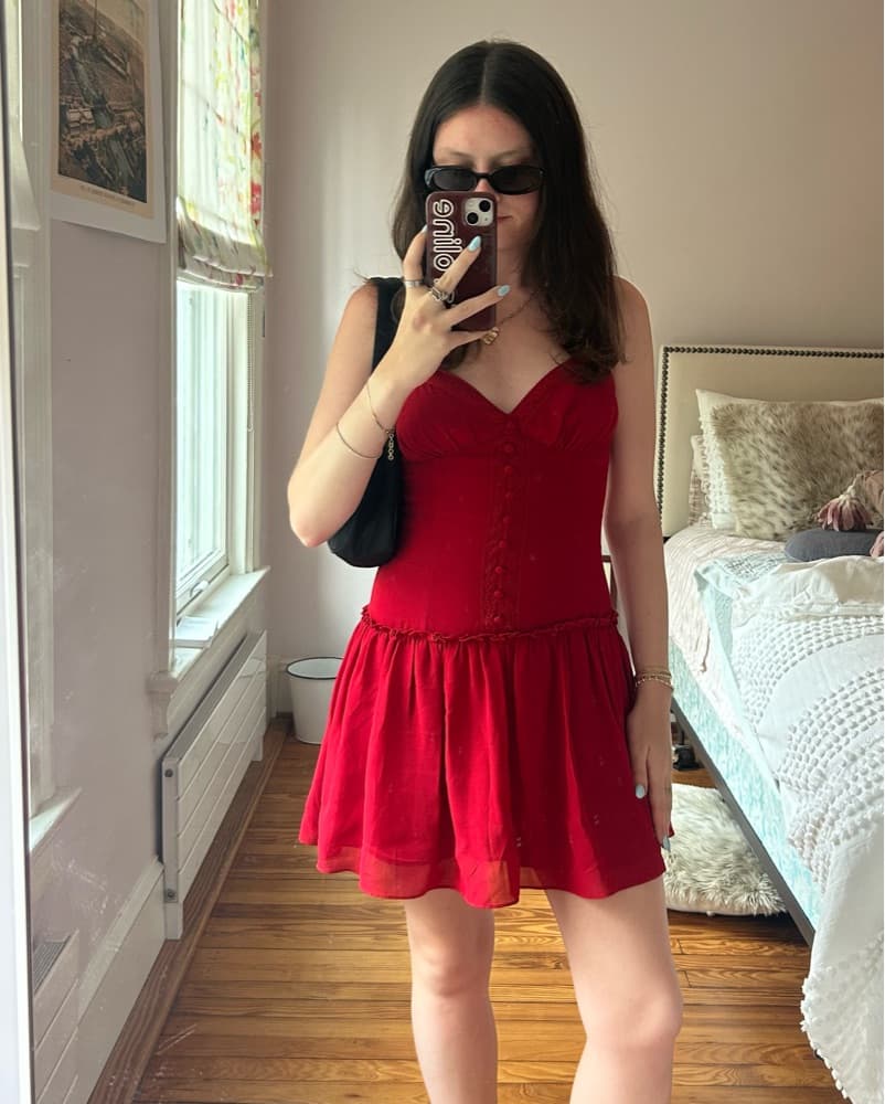 REFORMATION RED CITRUS DRESS - Image 6
