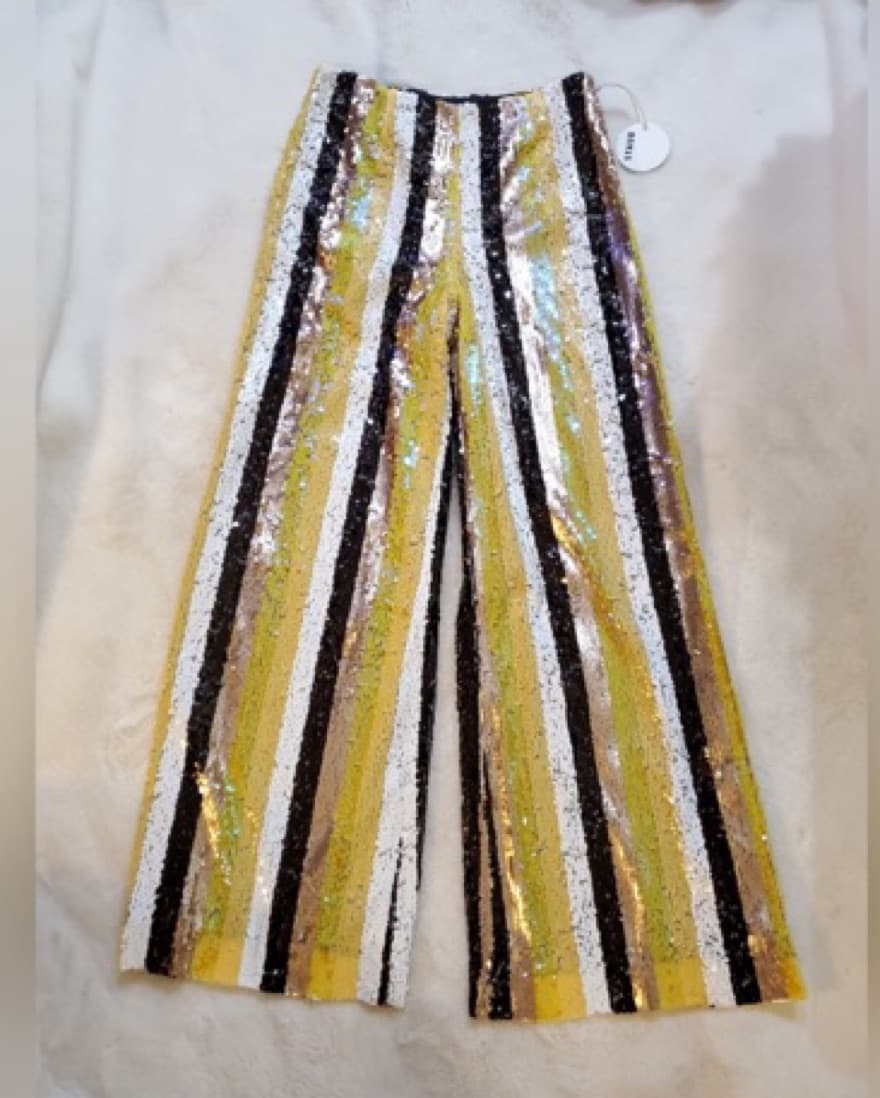 STAUD  Sequin Striped Pants - Image 1