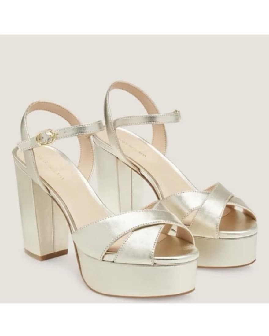 Stuart Weitzman Ivona Platform Heel Gold - Image 1