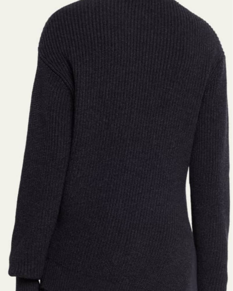 Cozy Black Ribbed Sweater - Image 2