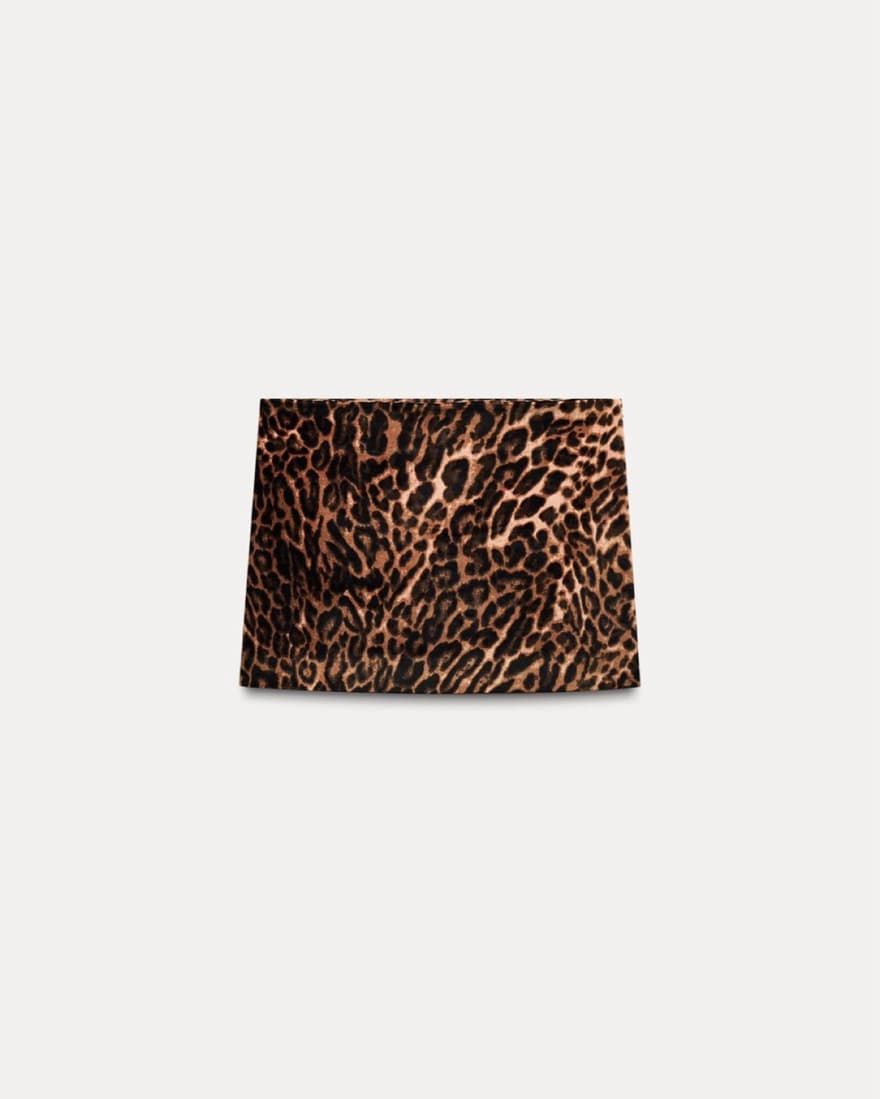 Animal Print Velvet Mini Skirt - Image 4