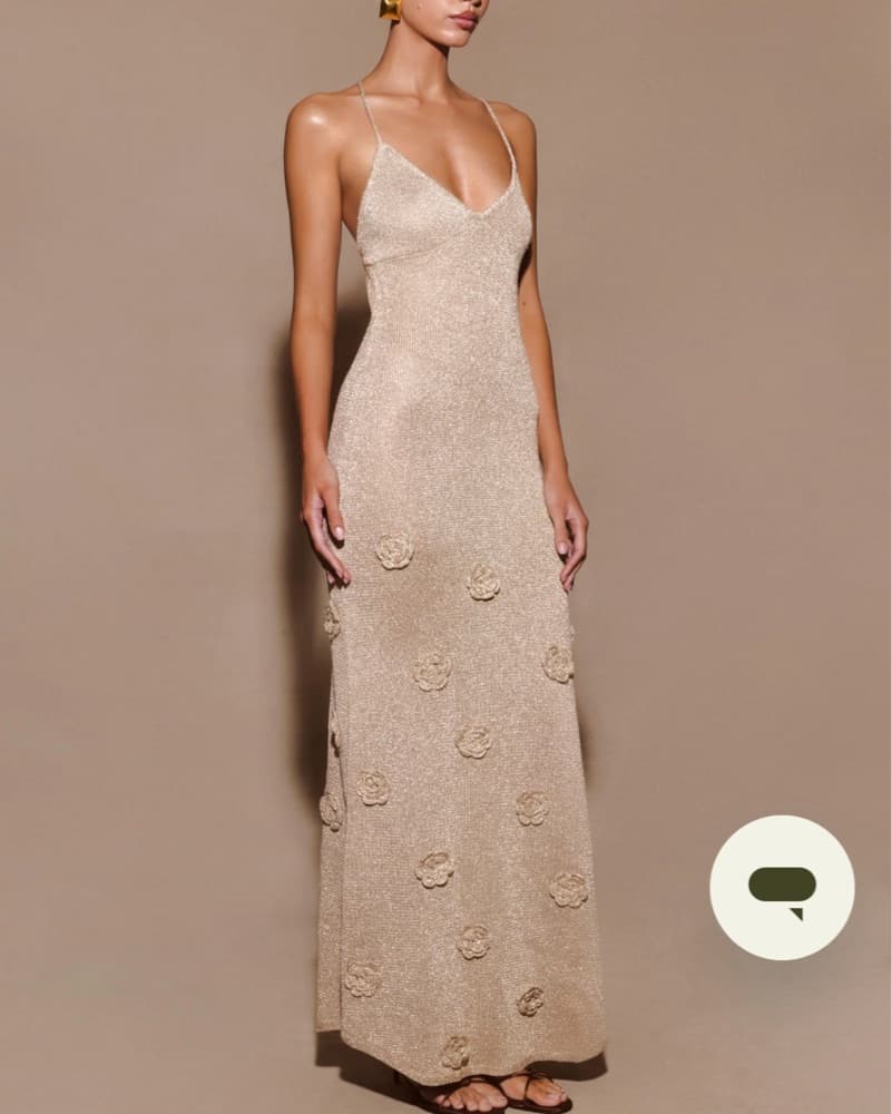 Meshki Suki Knit Maxi Dress Gold - Image 4