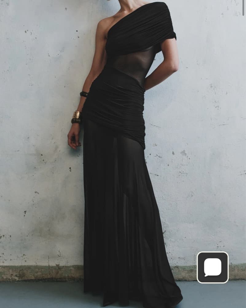 Meshki Dallas One-Shoulder Mesh Dress - Image 1