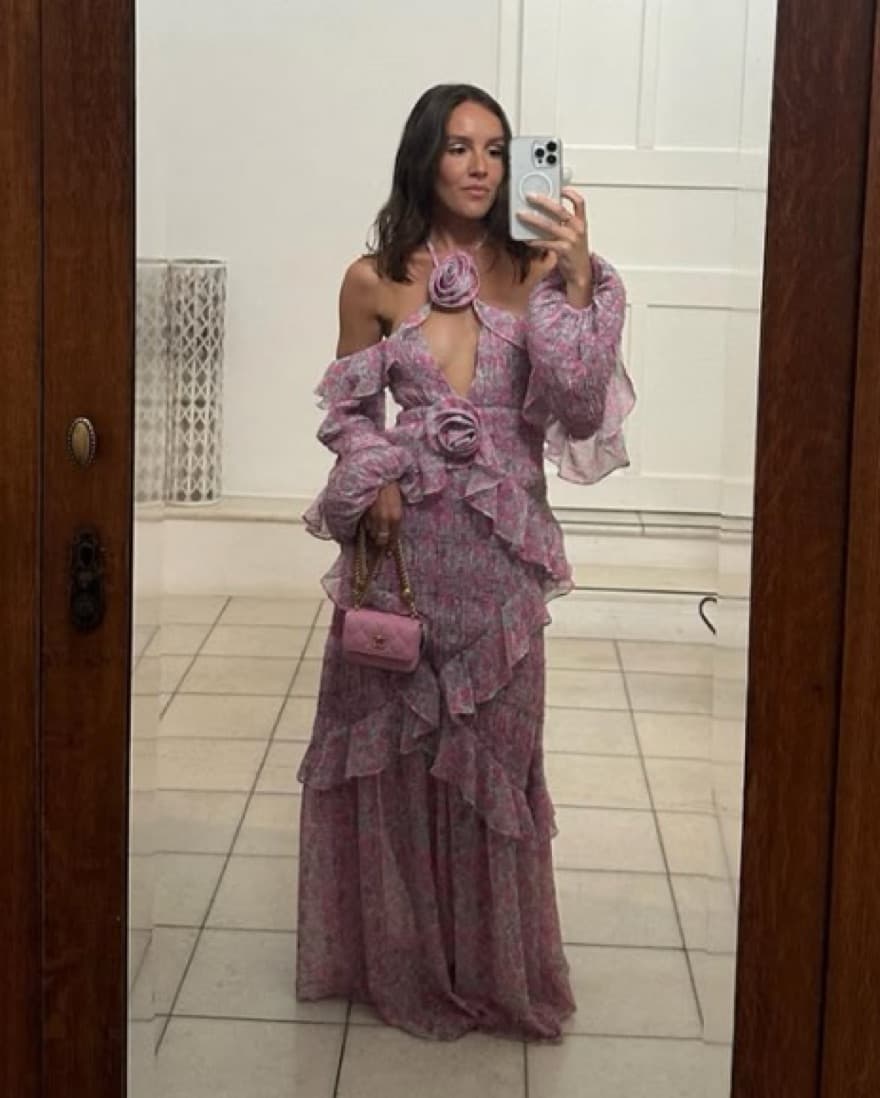 For Love & Lemons Pink Floral Maxi  Dress - Image 3