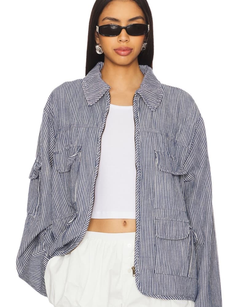 Renacida Jacket In Denim Stripe  - Image 1