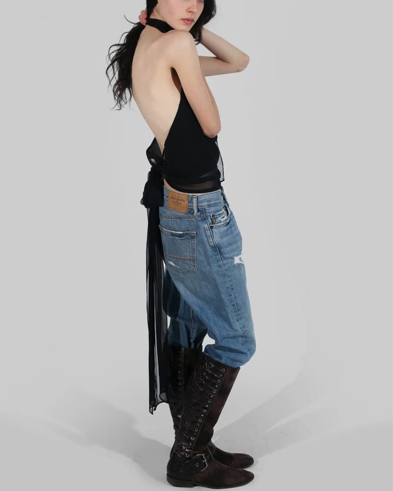 Dana foley Semi-sheer cowl neck halter - Image 2