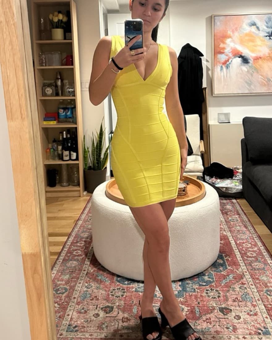House Of CB Yellow Bandage Dress - Image 5