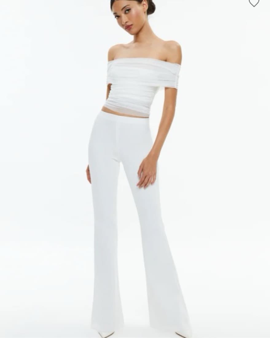 Alice & Olivia Mesh White Crop Top - Image 4
