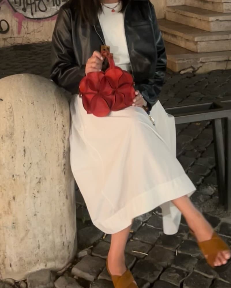 Red Origami Blossom Bag - Image 3
