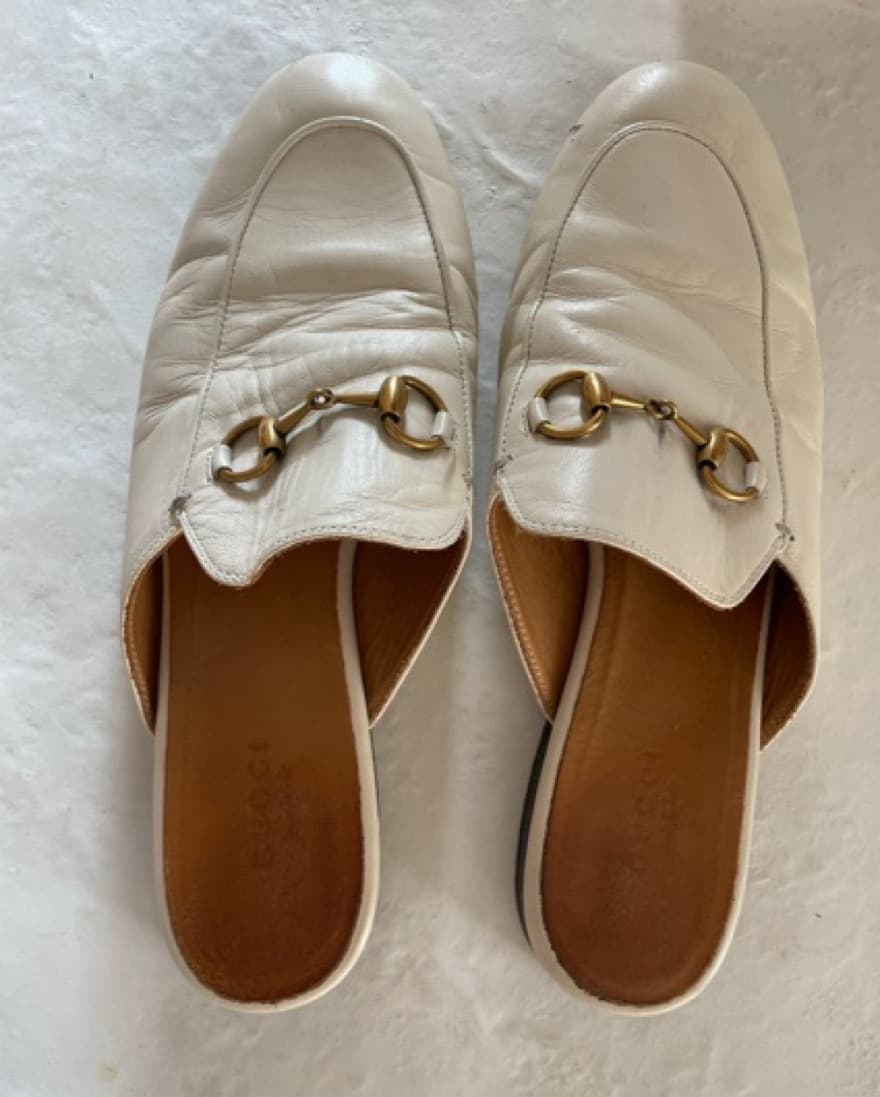 White Gucci Princeton Slides - Image 3