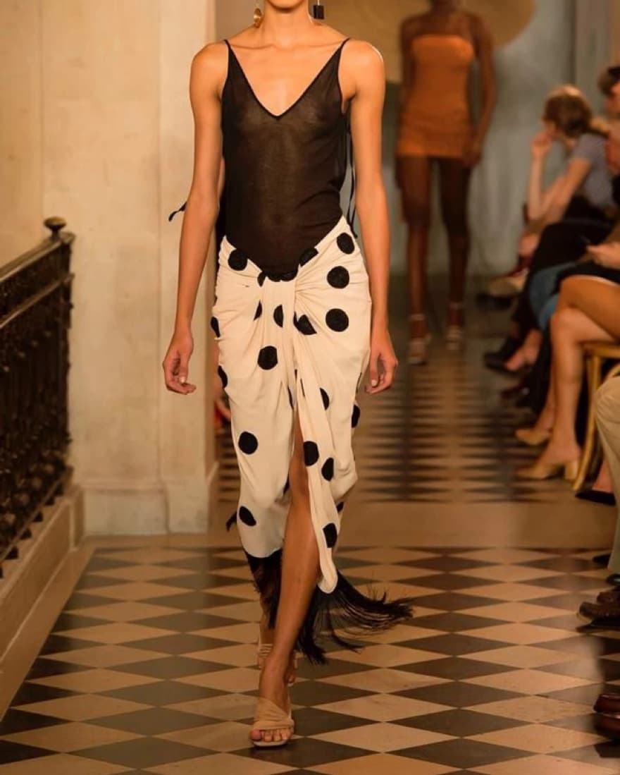 Jacquemus La Jupe Pareo Polka Dot Skirt - Image 1