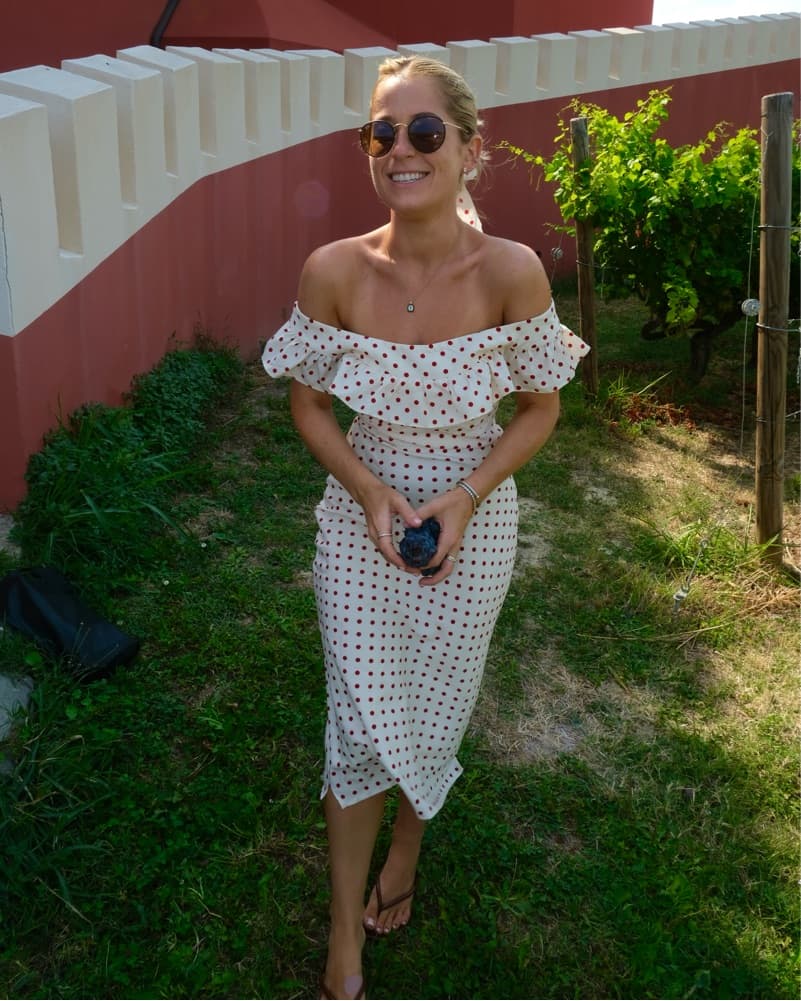 Charming Polka Dot Midi Dress - Image 1