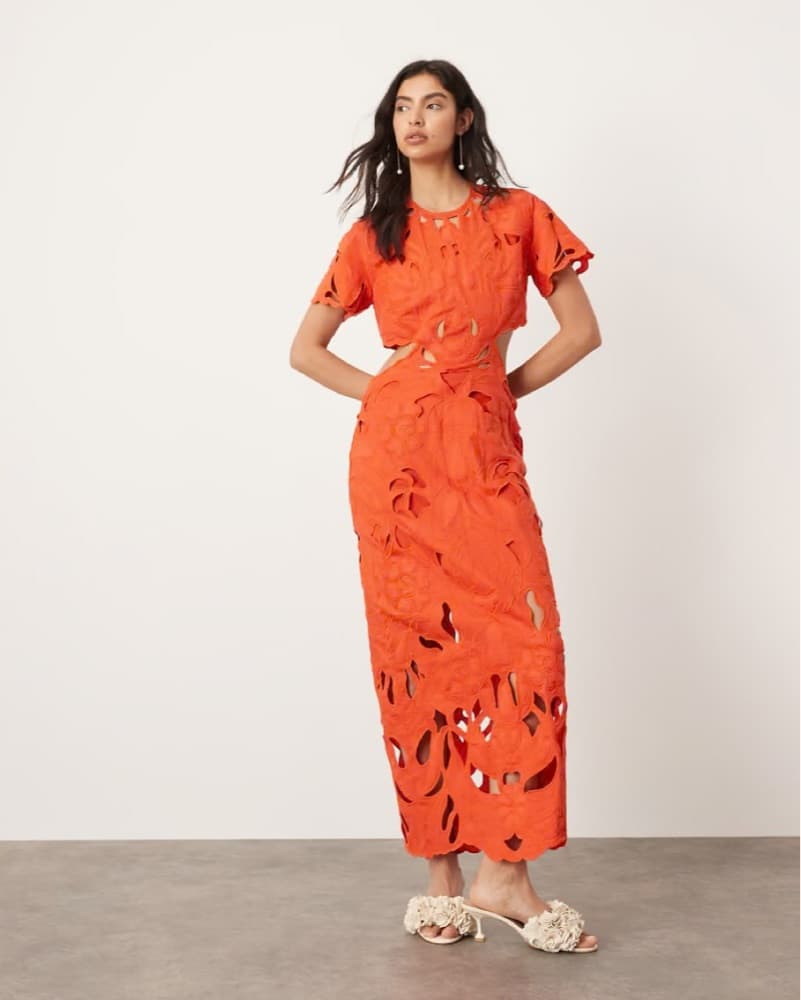 ASOS Edition Floral Cut Out Midi Dress - Image 2