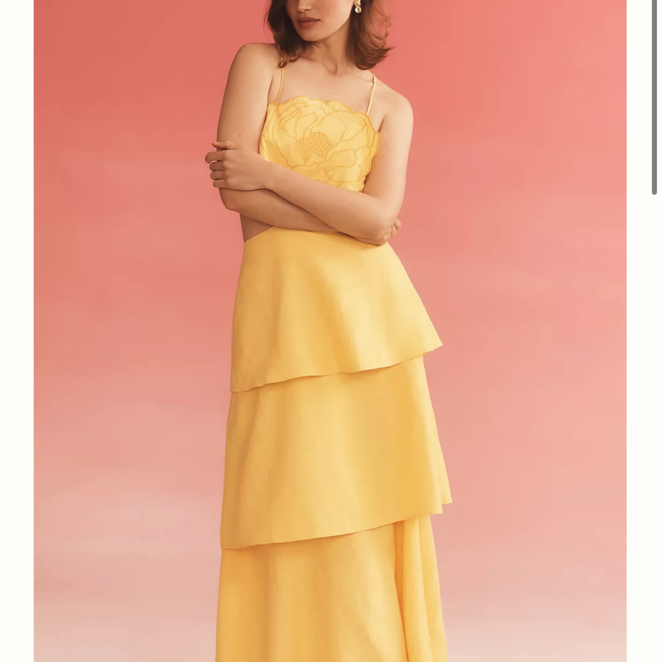 Farm Rio 3d Tiered Floral Yellow Dress  - Image 3